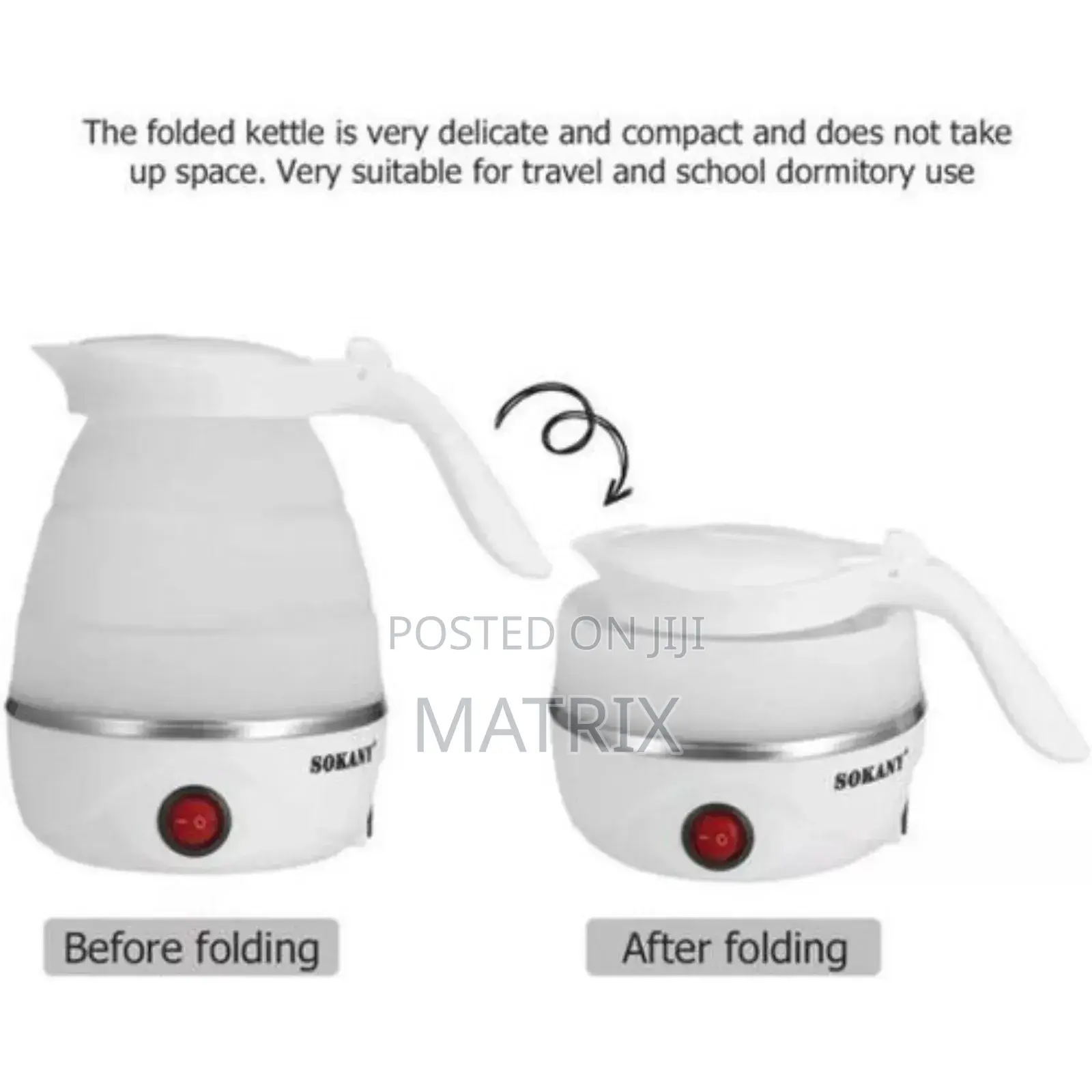 Portable Expandable Collapsible Silicone Electric Kettle