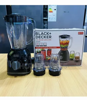 Black+Decker 400w 1.5l Blender With 2 X Grinder Mills- Black