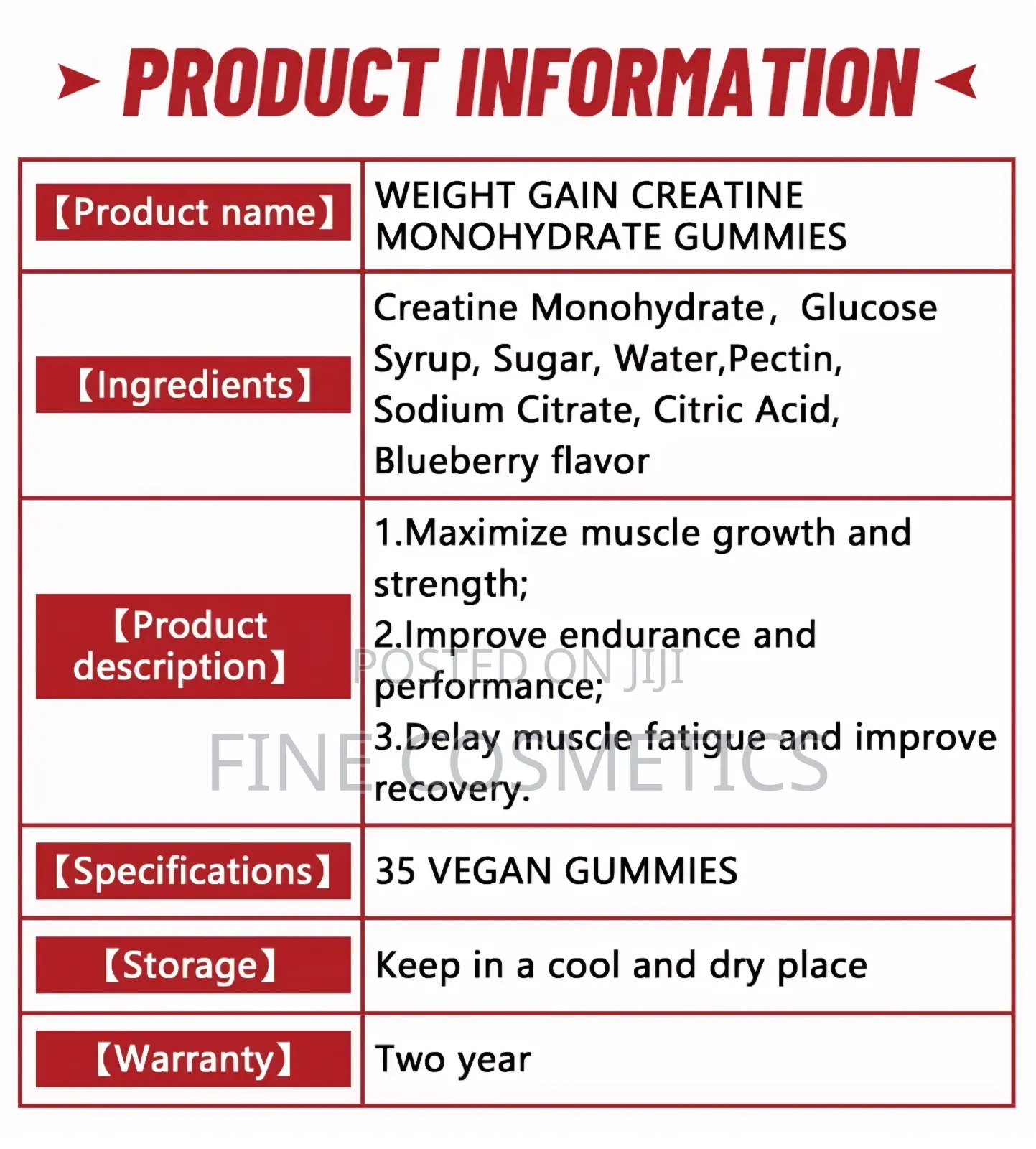 Weight Gain Gummies, Creatine Monohydrate Body Building (35)