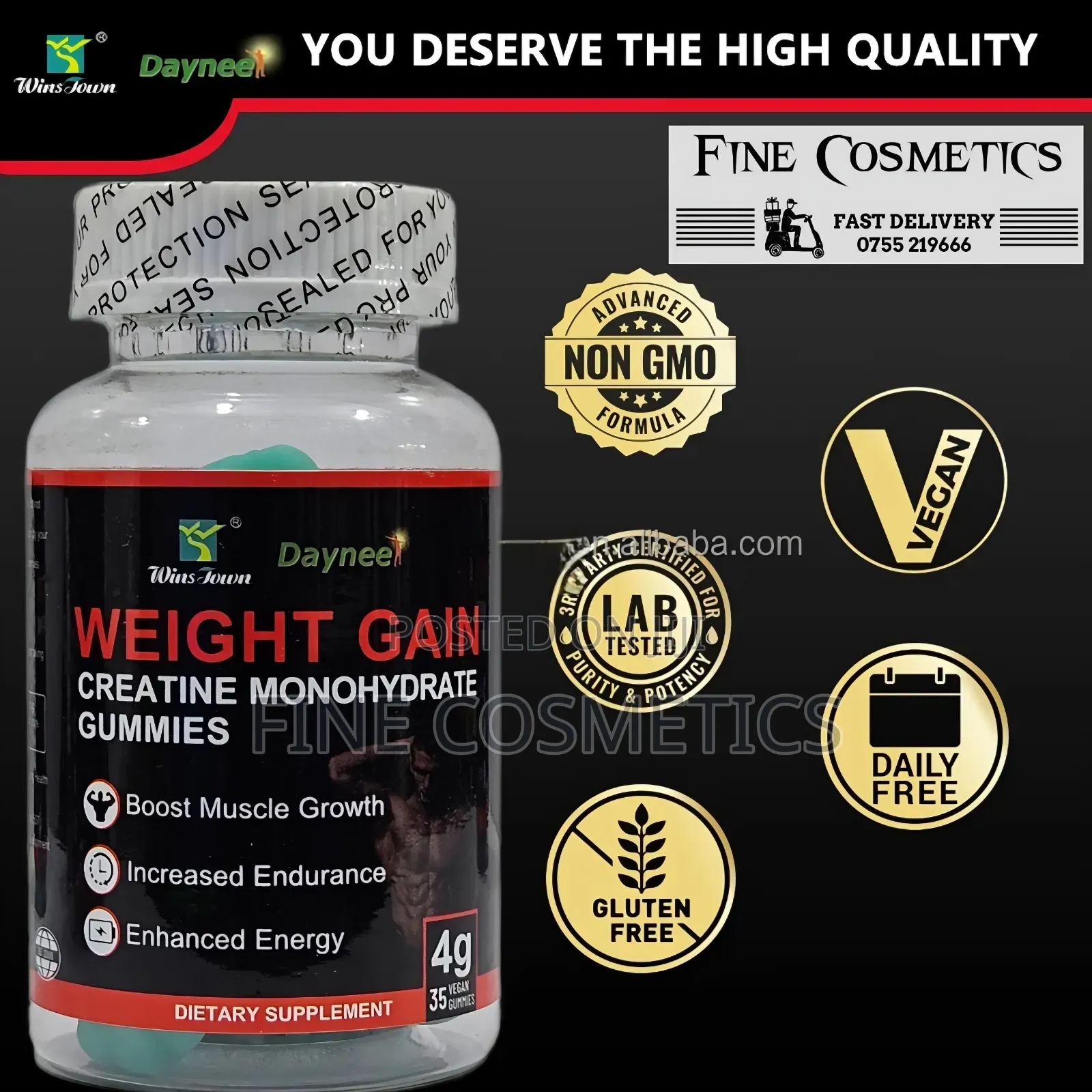Weight Gain Gummies, Creatine Monohydrate Body Building (35)