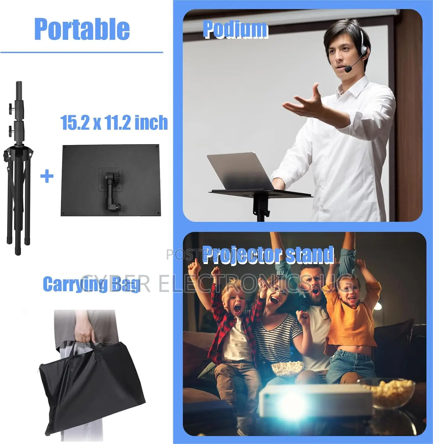 Universal Laptop Projector Tripod Stand With Phone Holder