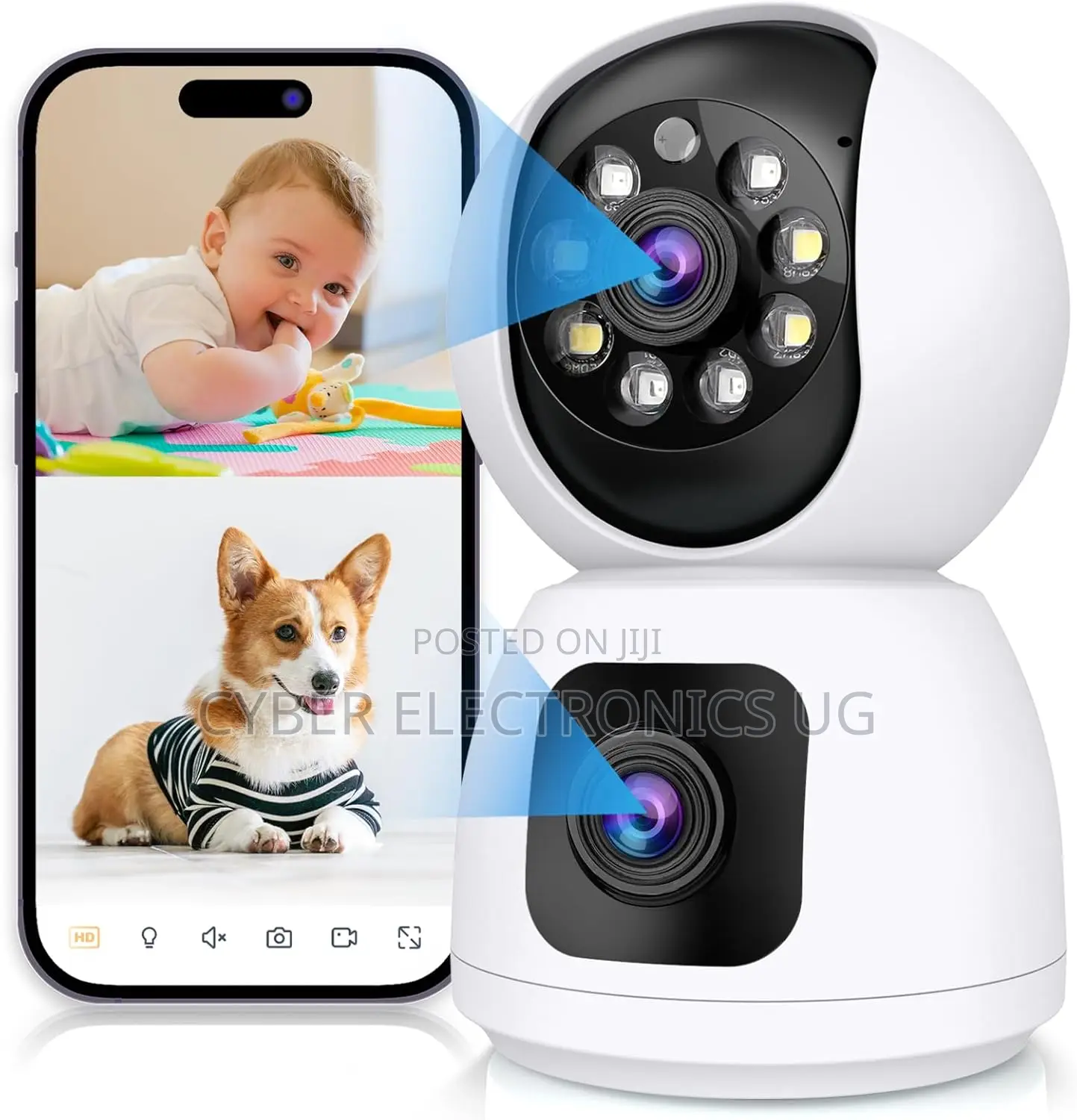 4g Sim Card Dual Lens Indoor Security Camera