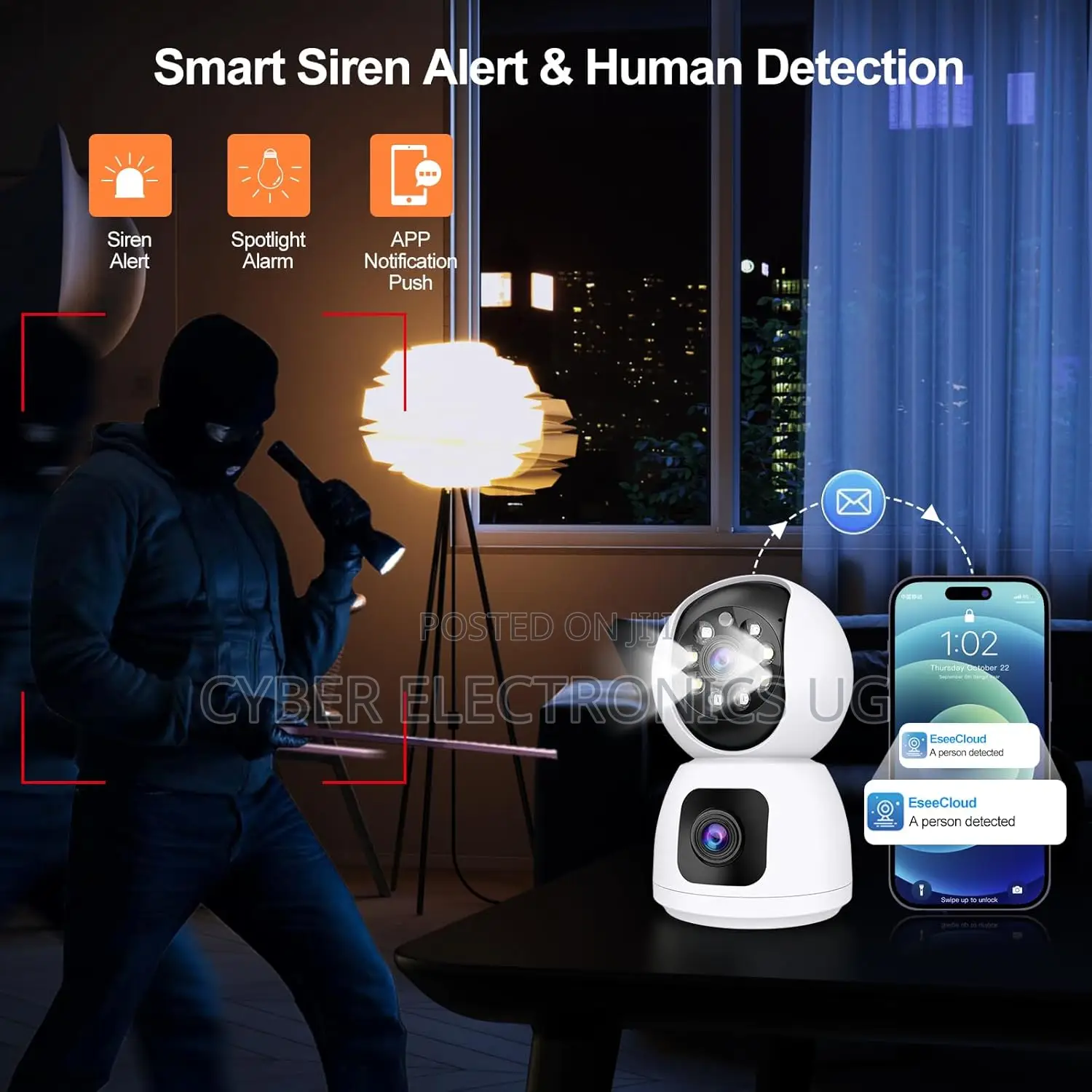 4g Sim Card Dual Lens Indoor Security Camera
