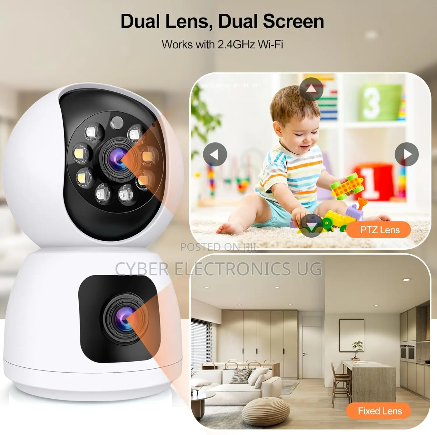 4g Sim Card Dual Lens Indoor Security Camera
