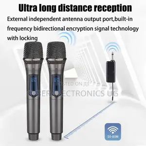 Dual Rechargeable Wireless Microphone With Reciever