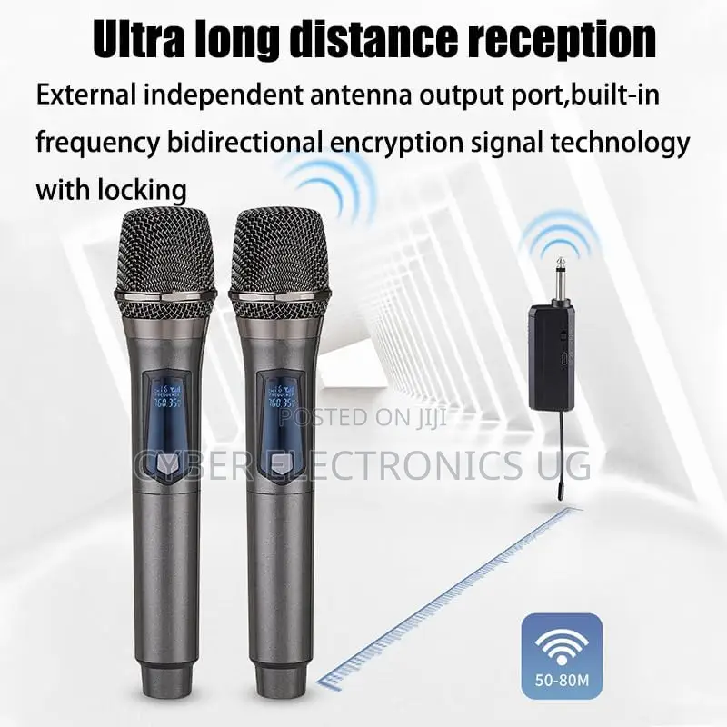 Dual Rechargeable Wireless Microphone With Reciever