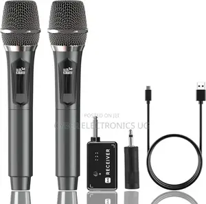 Dual Rechargeable Wireless Microphone With Reciever