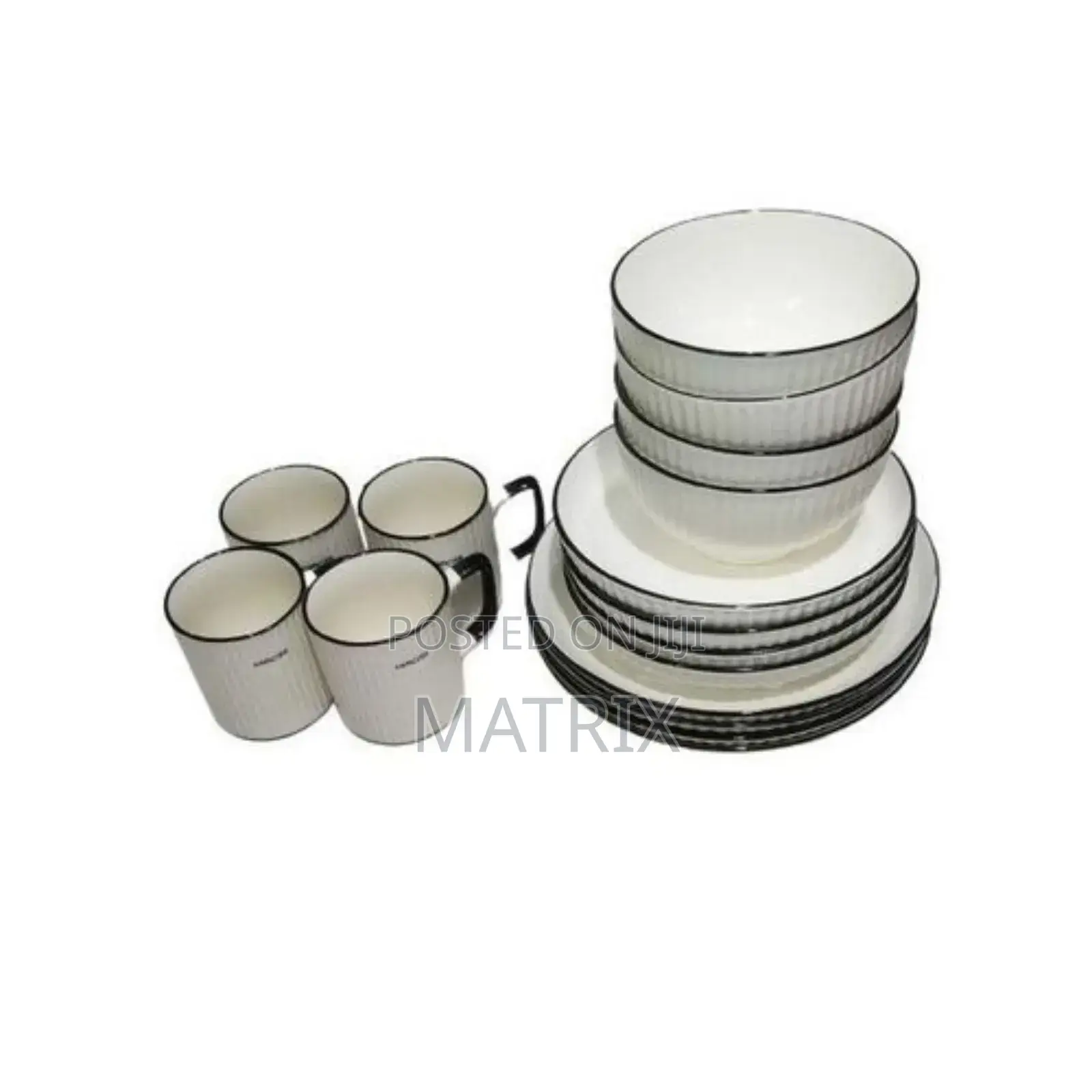 16pcs Ceramic 4 Cups 4 Bowls 4 Small Plates 4 Dinner Plates
