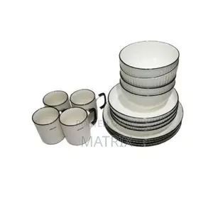 16pcs Ceramic 4 Cups 4 Bowls 4 Small Plates 4 Dinner Plates
