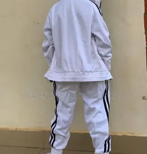 White With Strap Black Colour Tracksuits Original Material