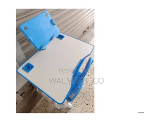 Kids Study Table With a Chair-Blue and White
