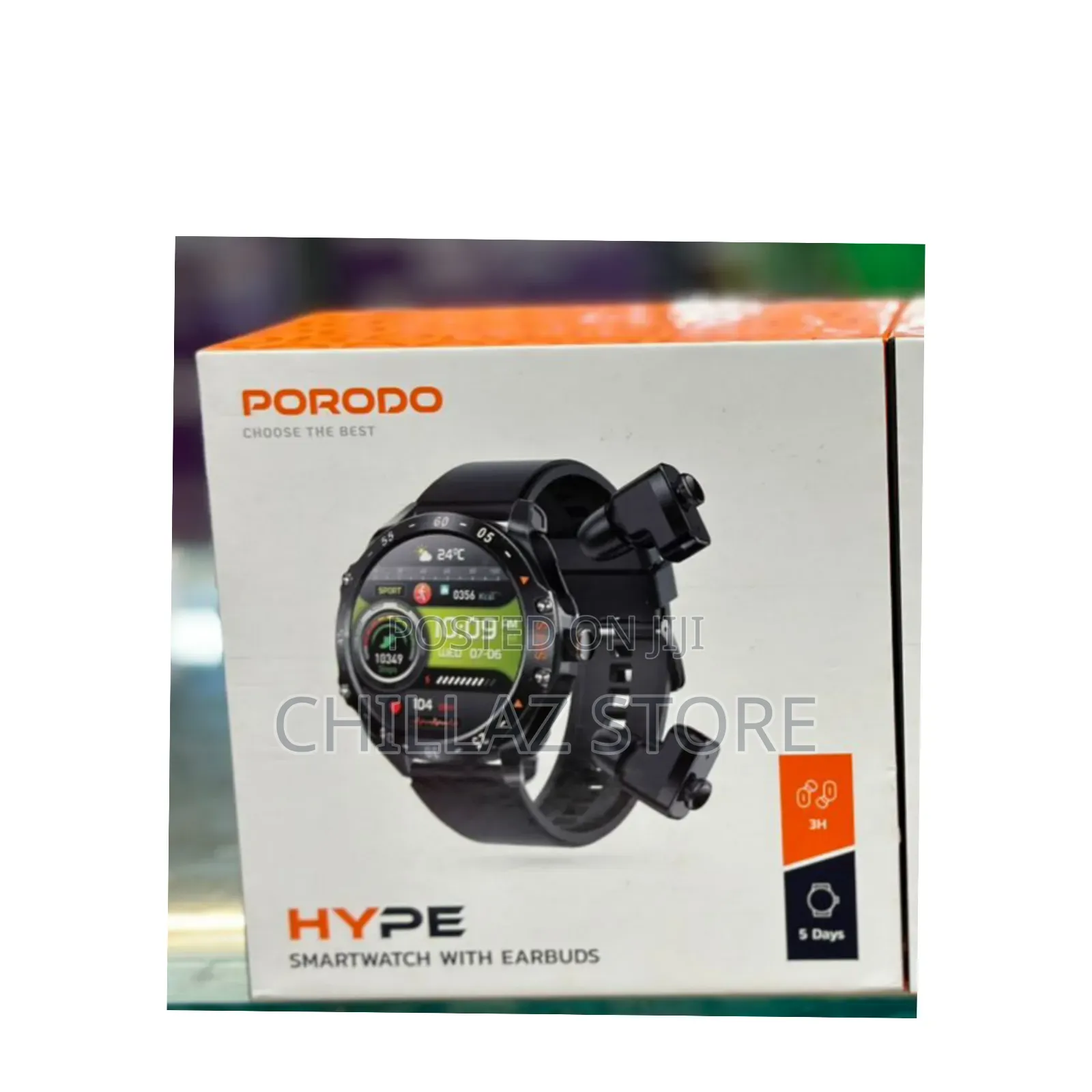 Porodo Hype Smart Watch With Earbuds.
