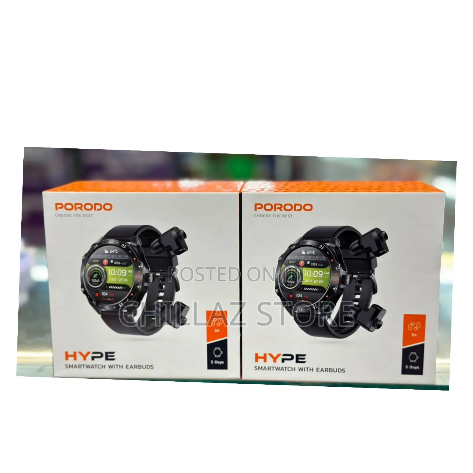 Porodo Hype Smart Watch With Earbuds.