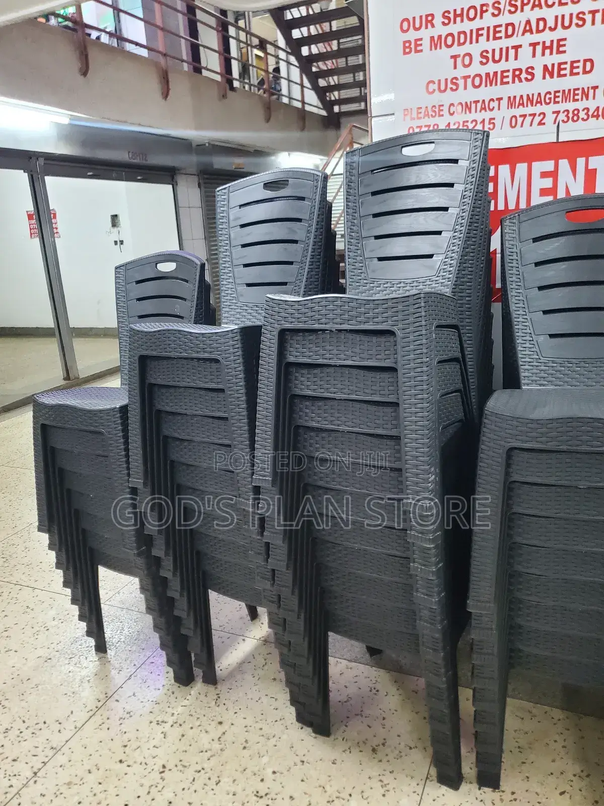 Black Armless Church Chairs Plastic