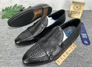 Original Black Franco Banetti Double Button Monkstrap Loafer
