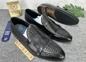 Original Black Franco Banetti Double Button Monkstrap Loafer