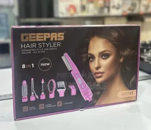 Geepas 8 In 1 Portable Electric Hair Styler And Blow Dryer