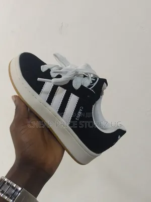 Children's Canvas White and Black Shoes