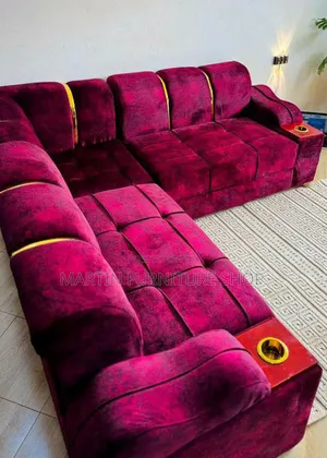 5 Seater Sofa Set Maroon in Colour