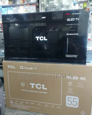Tcl 55 Inch  4k Quantam Qled Google Tv With Bluetooth- Black