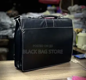 Leather Briefcase- Black
