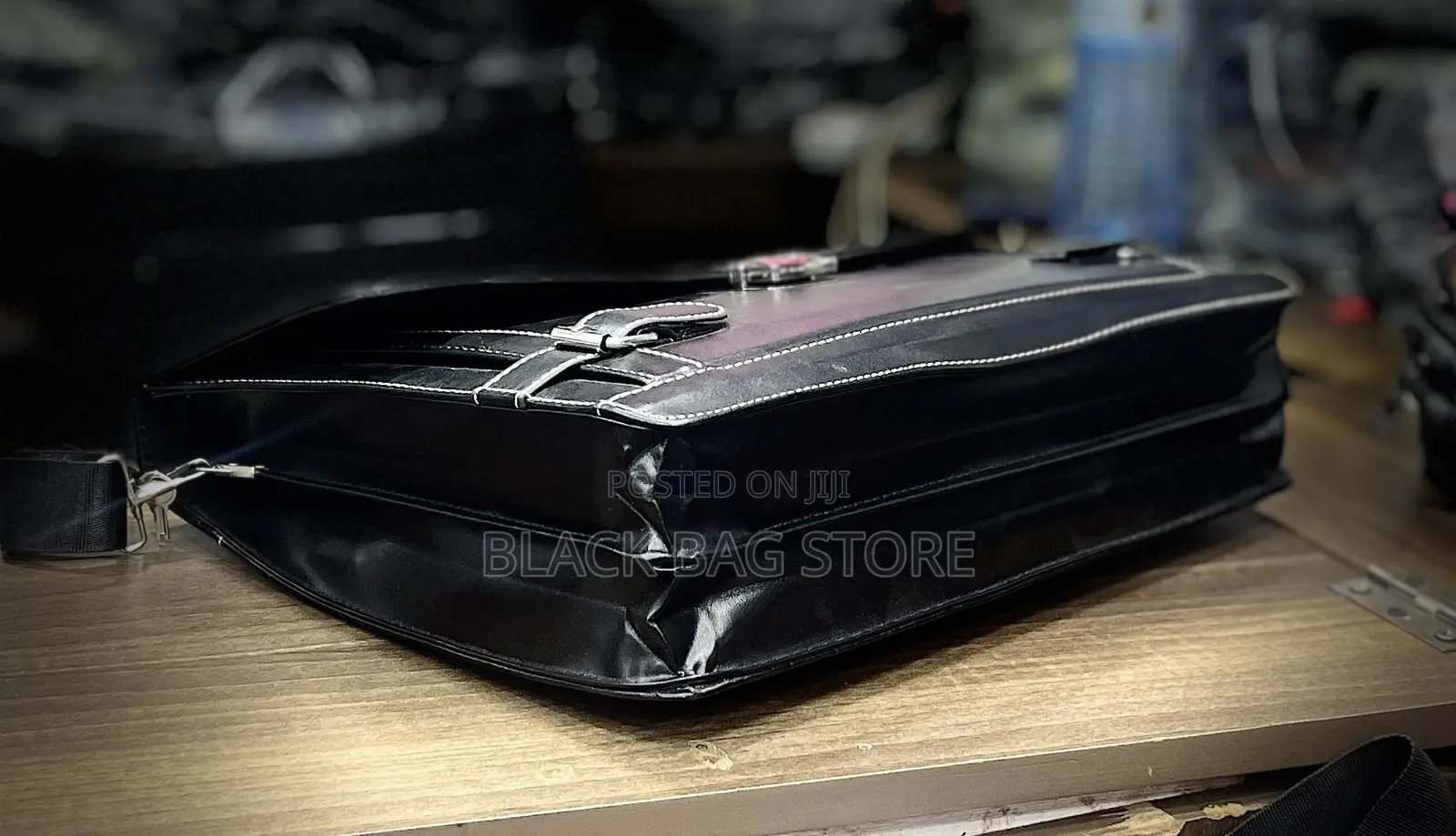 Leather Briefcase- Black