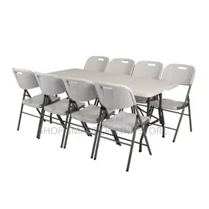 Outdoor Dining Plastic Folding Table and 6 Chairs Brand New