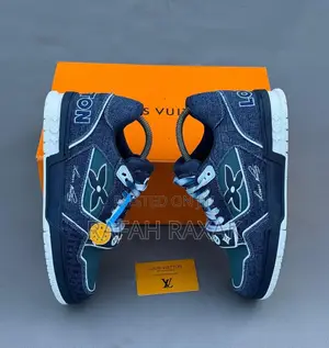 Original Blue Denim Louis Vuitton Luxury Designer Sneakers