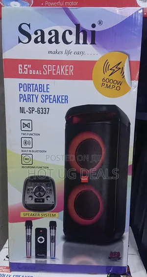 Saachi 6.5" Dual Speaker Portable Speaker With Microphone