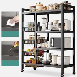 4-Tier Metal Heavy Duty Storage Standing Kitchen Organizer