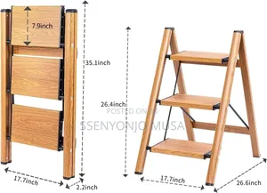 3 Step Stool Home Ladder - Multifunctional Foldable