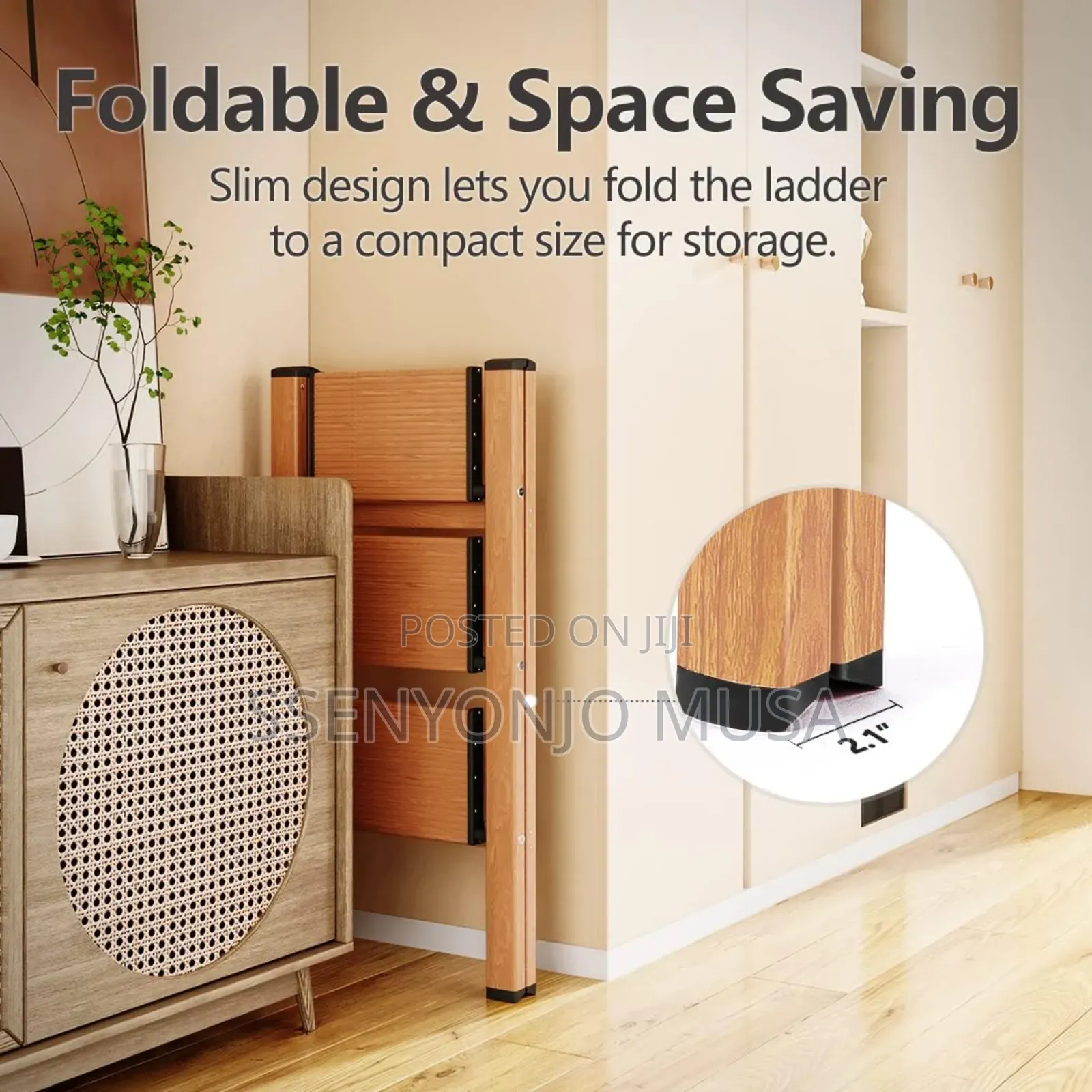 3 Step Stool Home Ladder - Multifunctional Foldable