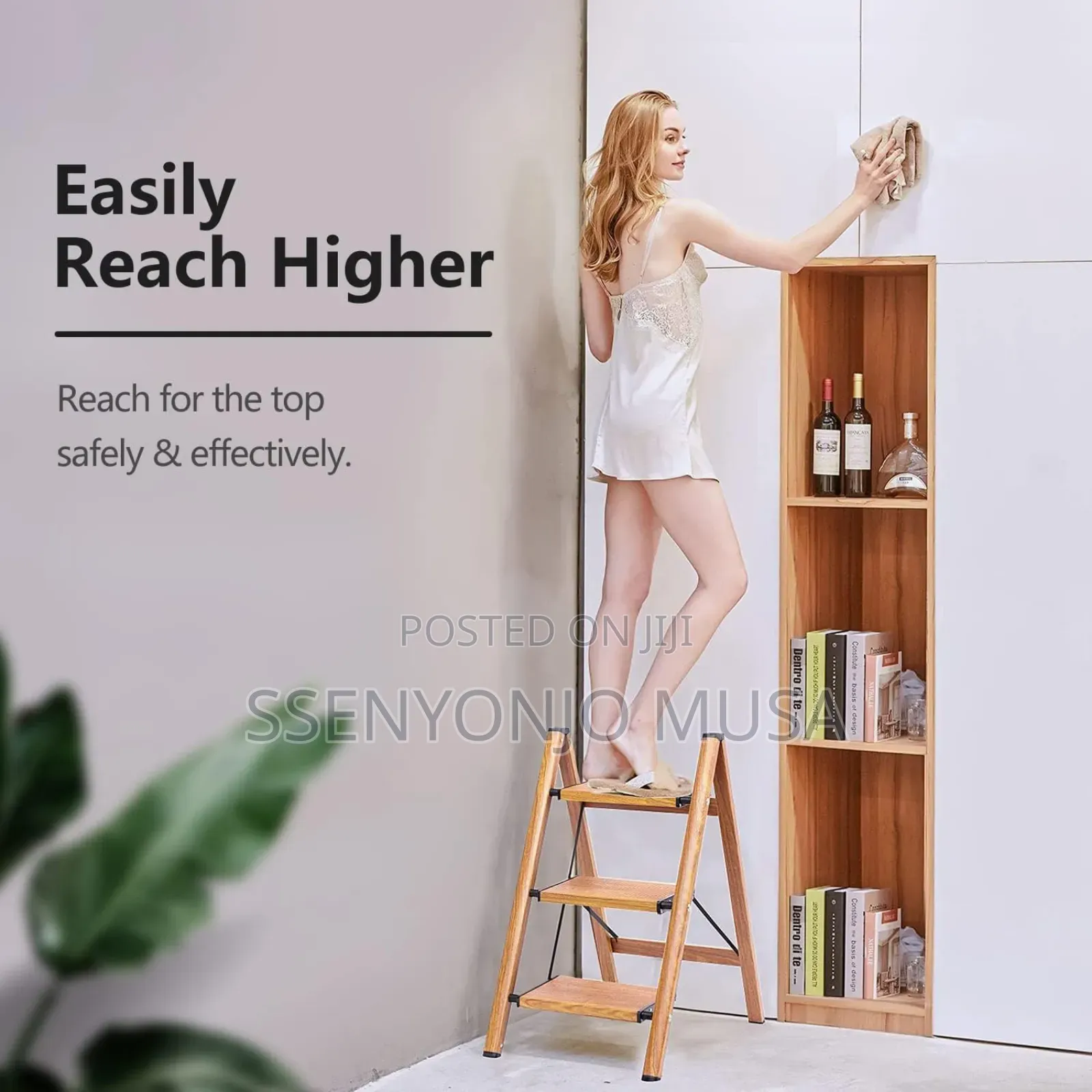 3 Step Stool Home Ladder - Multifunctional Foldable