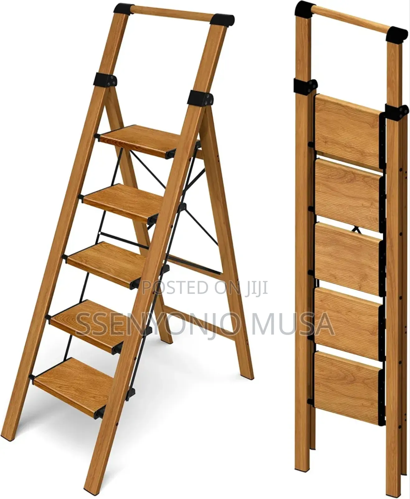 5-Step Folding Ladder - Lightweight Anti-Slip