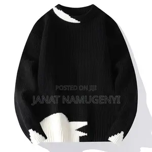 Black Sweater With Small White Design