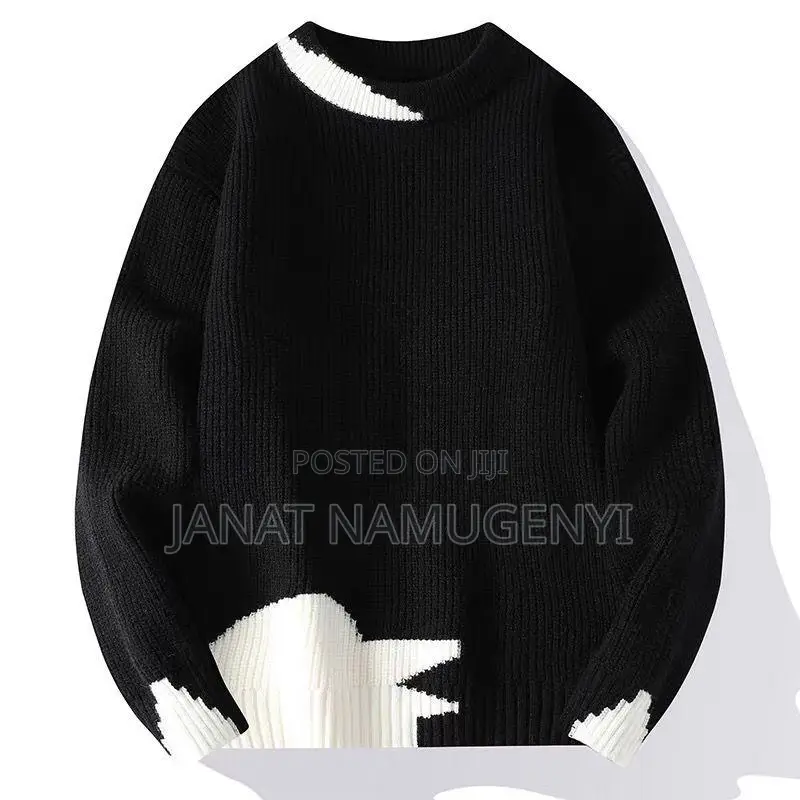 Black Sweater With Small White Design