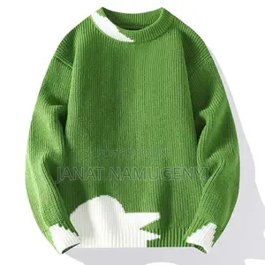 Green Sweater With Small White Design