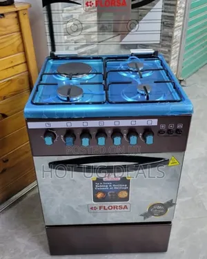 Florsa 60x60 3 Gas + 1 Hotplate Cooker, Electric Oven Timer