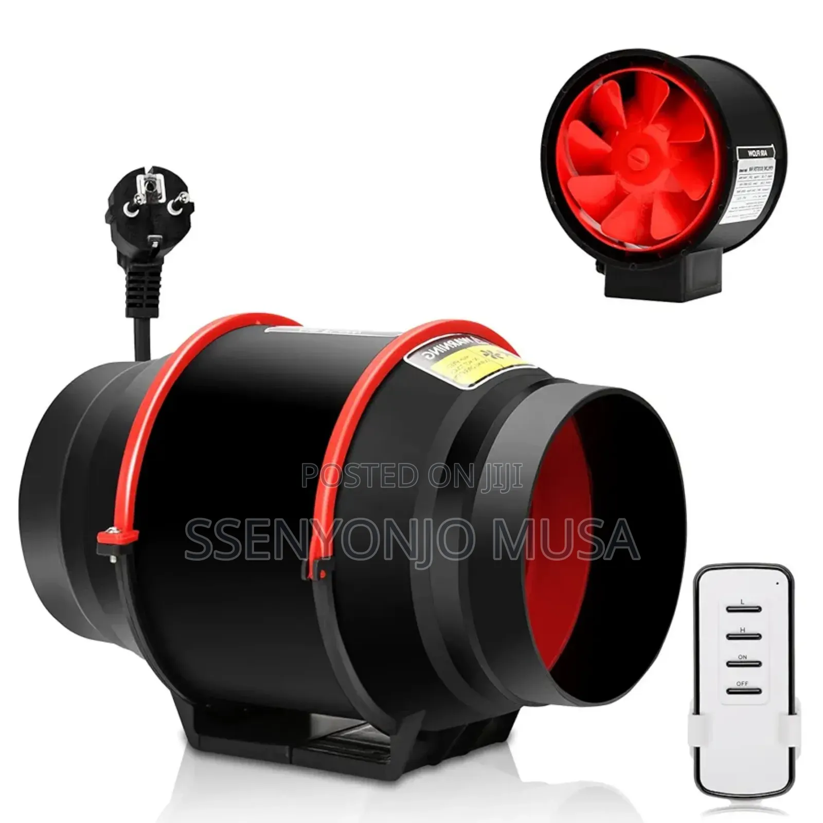 Portable Chimney Fan - Adjustable Speed Remote Control
