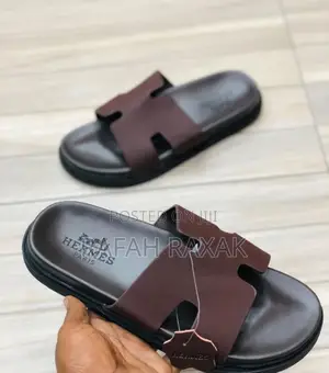 Original Brown/Black Hermes Push in Sandals