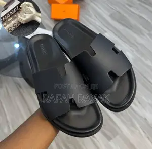 Men’S Black Luxury Hermes Izmir Leather Sandals