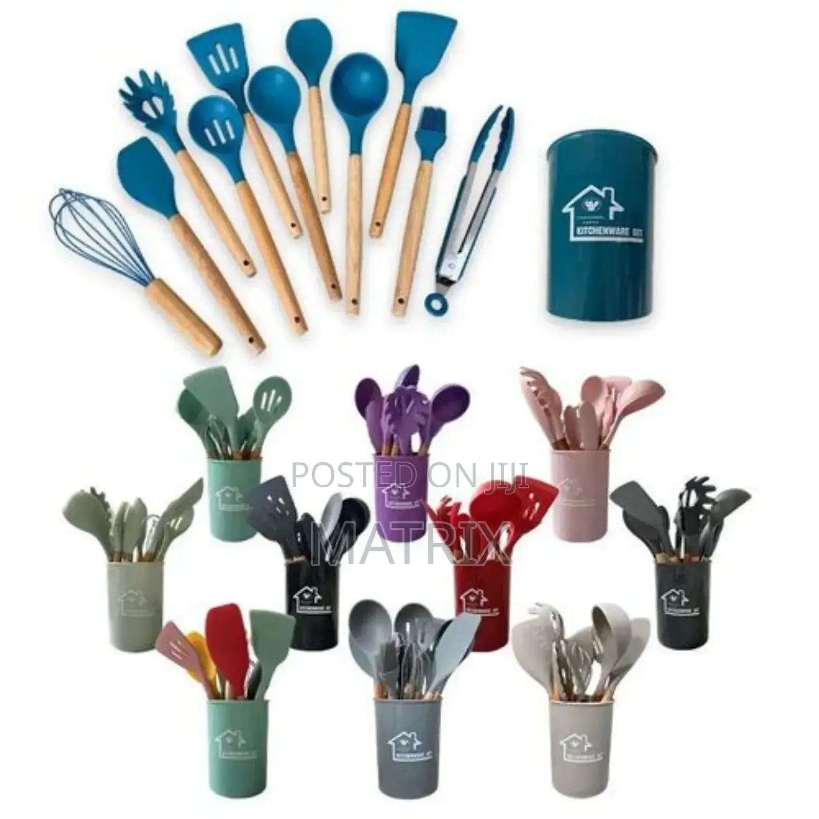 Silicone Kitchenware Cooking Utensils Set Non-Stick Cookware