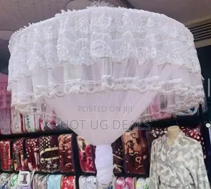 6x6 King Size Round Mosquito Net Free Size.- White