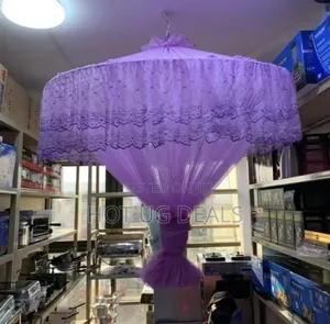 6x6 King Size Round Mosquito Net Free Size.- Purple