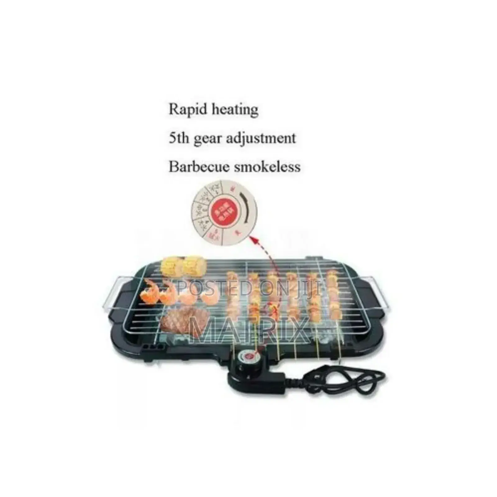 Smokeless Electric Barbecue Grill-Black