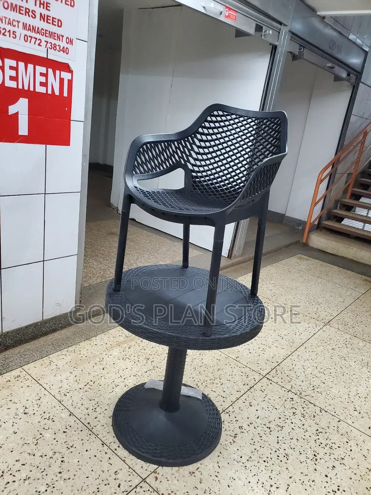 Plastic Black Table and Chair