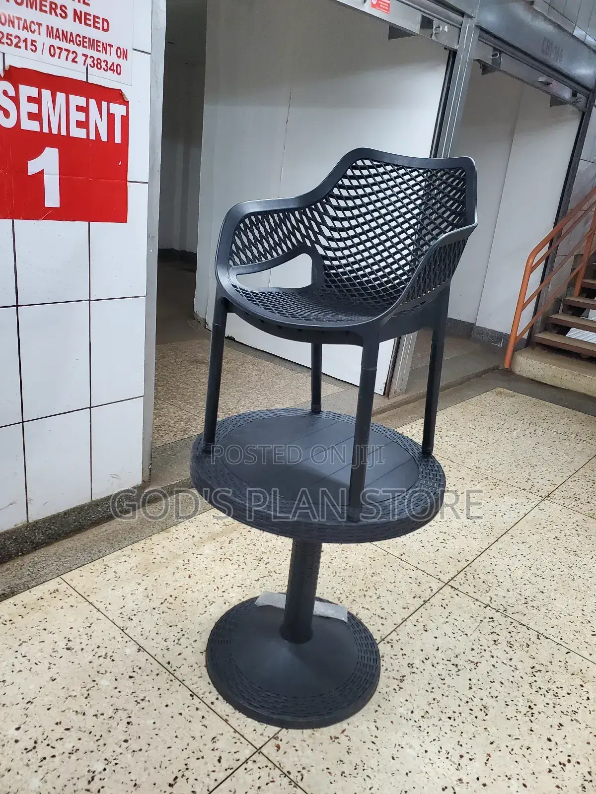 Plastic Black Table and Chair