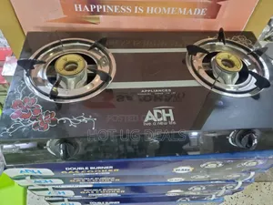 Double Burner Gas Stove With Glass Top – Black