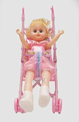 Baby Doll Toy With a Folding Stroller for Kids