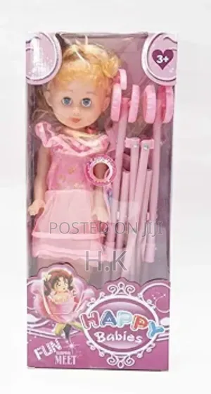 Baby Doll Toy With a Folding Stroller for Kids